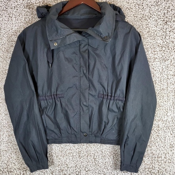 Lululemon Black Hooded Jacket Drawstring Waist Activewear Coat Womens Size 6 - Picture 9 of 10